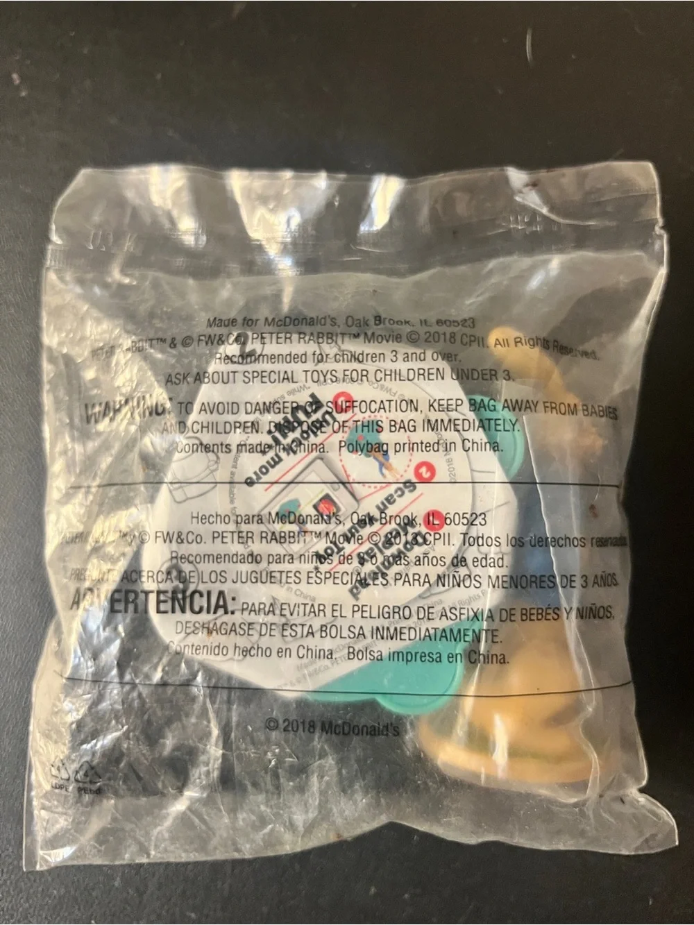 2018 McDonalds Peter Rabbit Happy Meal Toy #5 Challenge Catch SEALED